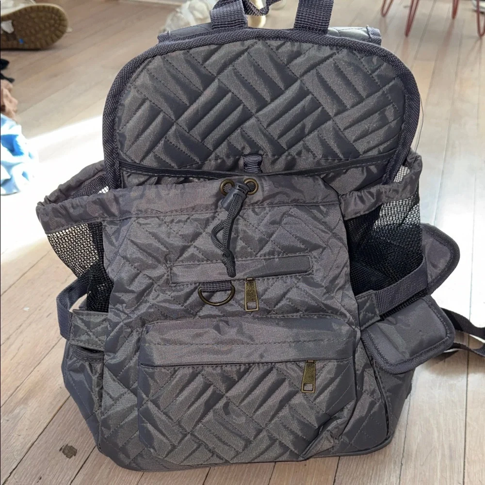 Dog holder Stylish Gray Quilted Backpack